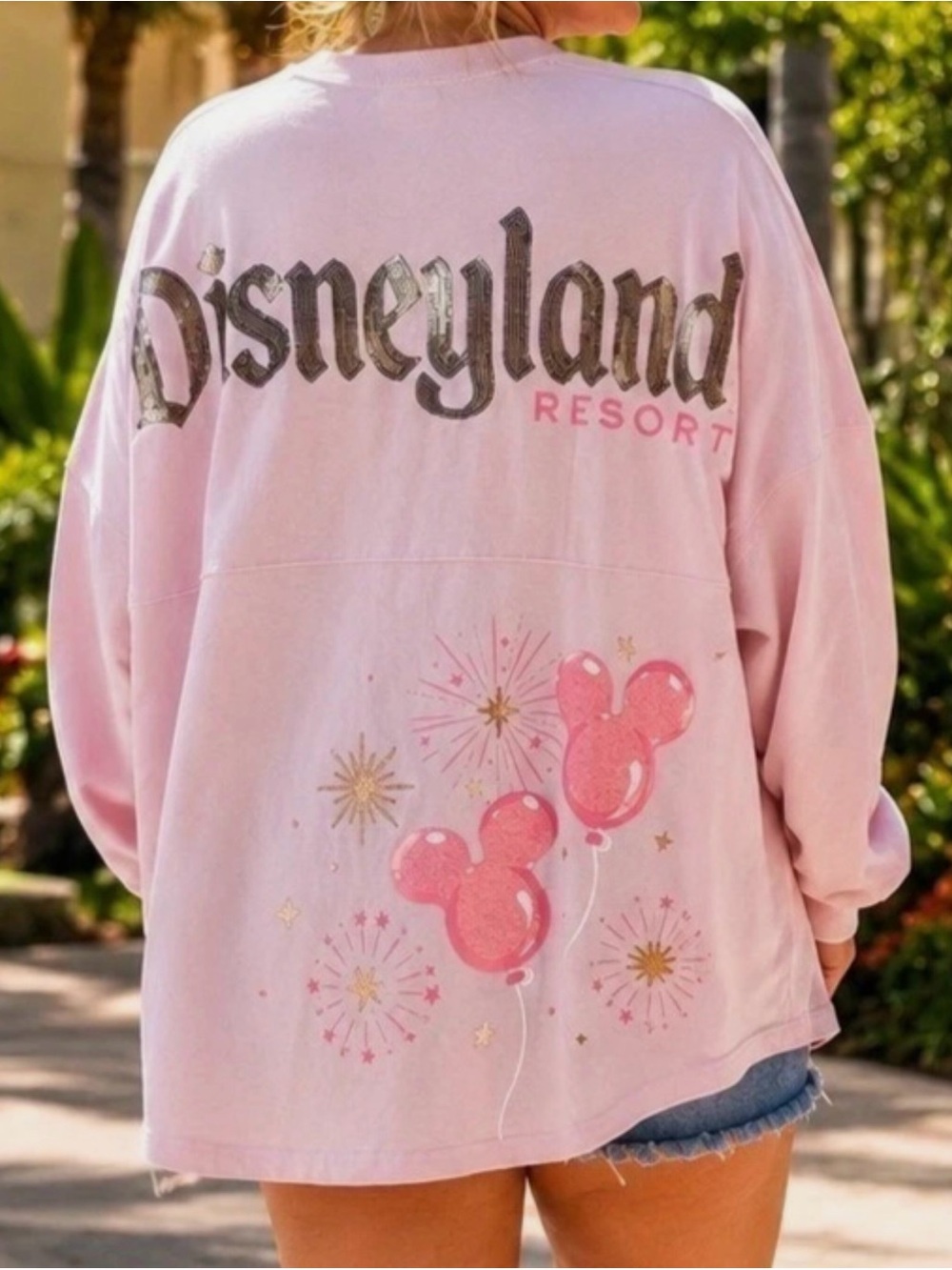 DisneyParks Disneyland Pink Sequined Balloons Spirit Jersey